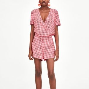 red checkered jumpsuit